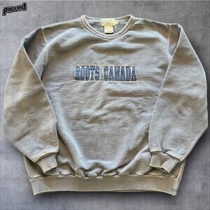 Vtg Roots Athletics Blue M Brand Spellout Canada Pullover
